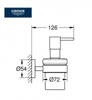 MEDIDAS DOSIFICADOR JABON con SOPORTE ESSENTIALS GROHE